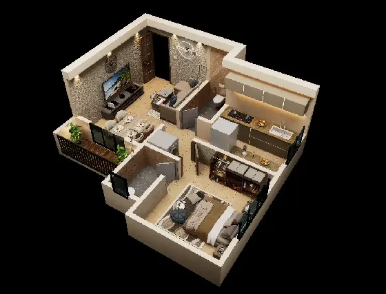 1 BHK Floor Plan
